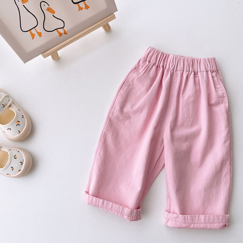 Baby Kid Girls Solid Color Pants Wholesale 221010322