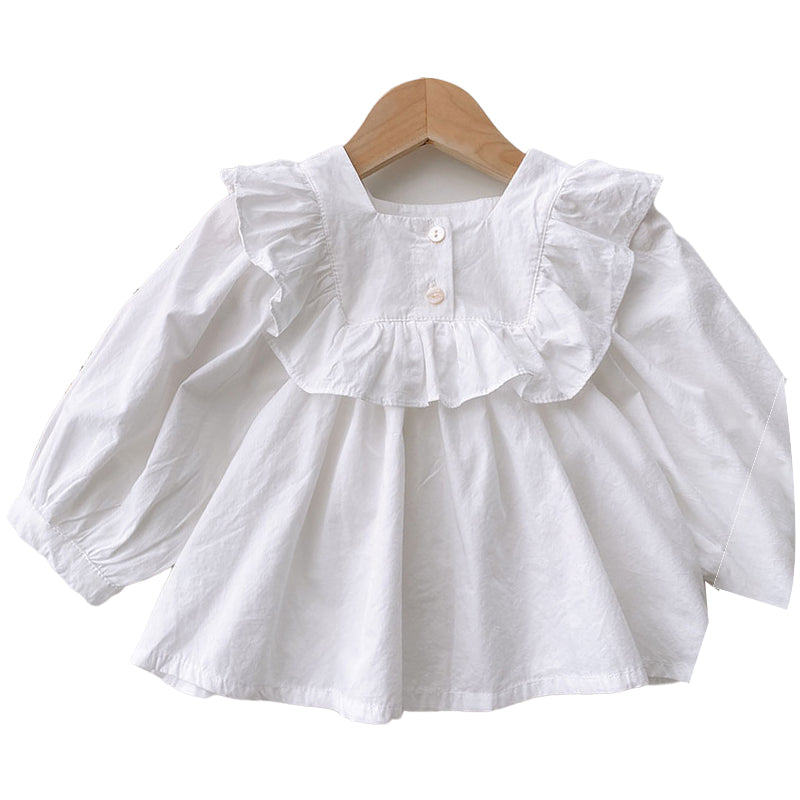 Baby Kid Girls Solid Color Tops Wholesale 221010323