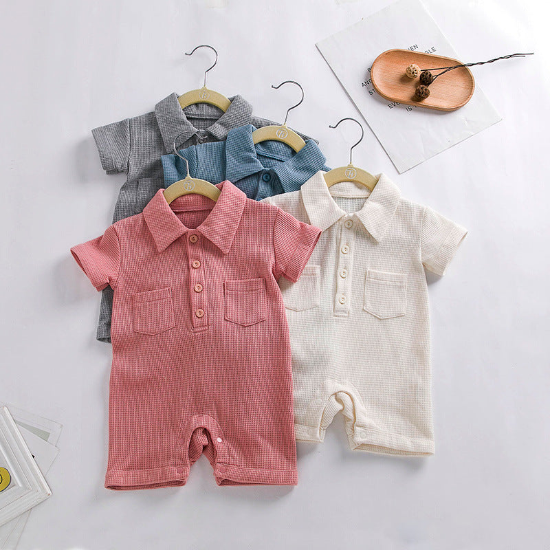 Baby Kid Unisex Solid Color Rompers Wholesale 221010331