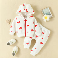 Load image into Gallery viewer, 2 Pieces Set Baby Girls Letters Fruit Love heart Print Jackets Outwears And Pants Wholesale 221010334
