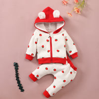 Load image into Gallery viewer, 2 Pieces Set Baby Girls Letters Fruit Love heart Print Jackets Outwears And Pants Wholesale 221010334
