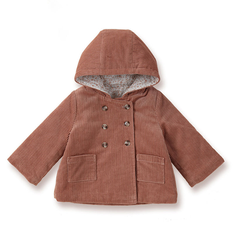 Baby Kid Girls Solid Color Muslin&Ribbed Jackets Outwears Wholesale 221010448