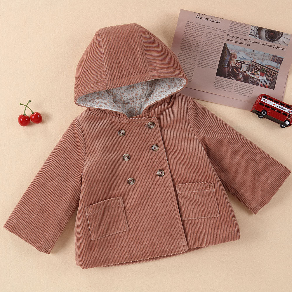 Baby Kid Girls Solid Color Muslin&Ribbed Jackets Outwears Wholesale 221010448