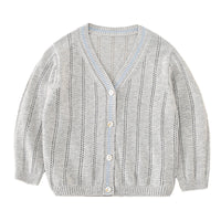 Load image into Gallery viewer, Baby Kid Unisex Solid Color Crochet Cardigan Knitwear Wholesale 22101047
