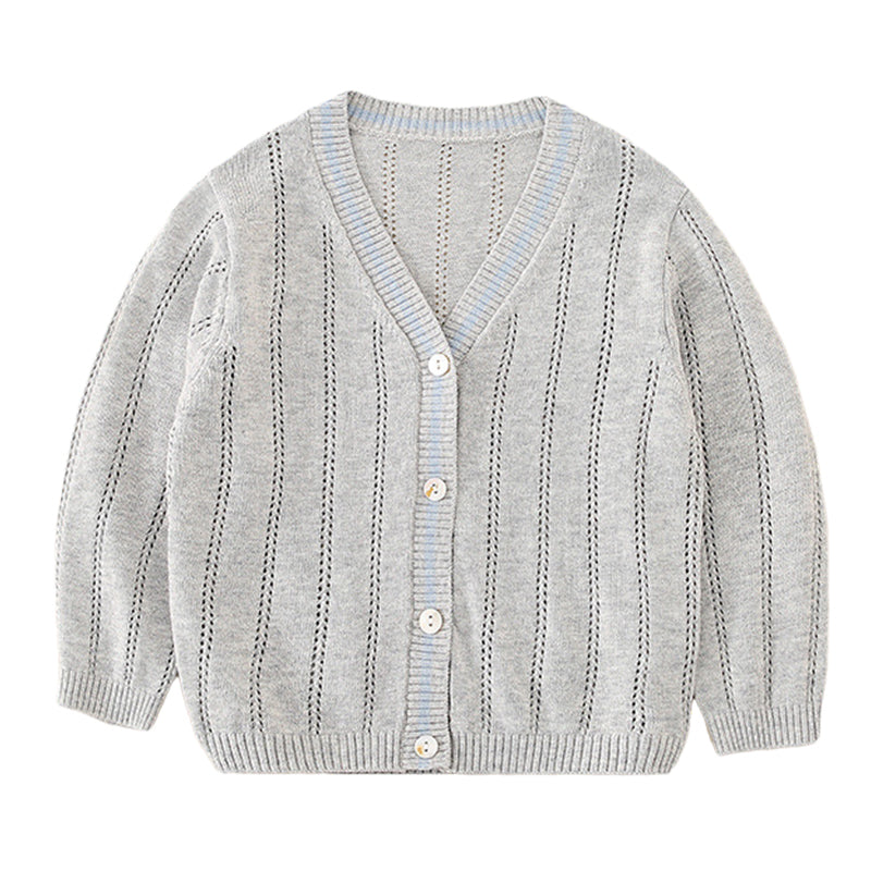 Baby Kid Unisex Solid Color Crochet Cardigan Knitwear Wholesale 22101047