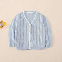 Load image into Gallery viewer, Baby Kid Unisex Solid Color Crochet Cardigan Knitwear Wholesale 22101047

