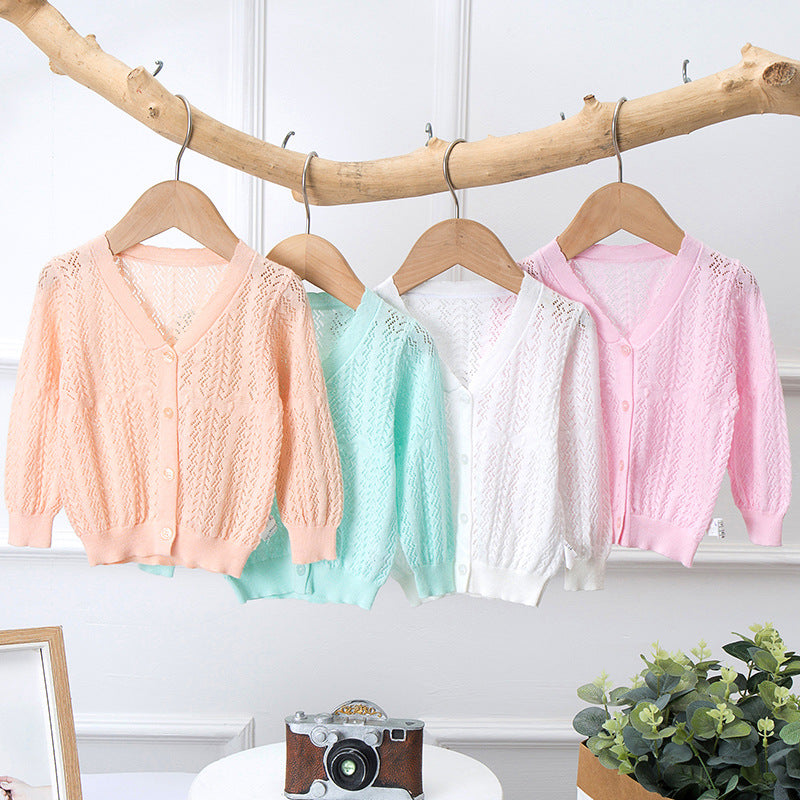 Baby Kid Girls Solid Color Cardigan Wholesale 22101065