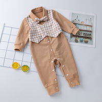 Load image into Gallery viewer, Baby Unisex Checked Bow Birthday Party Jumpsuits Wholesale 22101079
