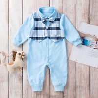 Load image into Gallery viewer, Baby Unisex Checked Bow Birthday Party Jumpsuits Wholesale 22101079
