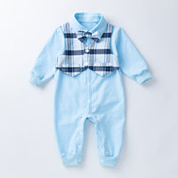 Load image into Gallery viewer, Baby Unisex Checked Bow Birthday Party Jumpsuits Wholesale 22101079
