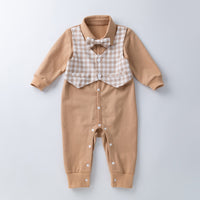 Load image into Gallery viewer, Baby Unisex Checked Bow Birthday Party Jumpsuits Wholesale 22101079
