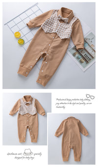 Load image into Gallery viewer, Baby Unisex Checked Bow Birthday Party Jumpsuits Wholesale 22101079
