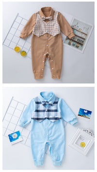 Load image into Gallery viewer, Baby Unisex Checked Bow Birthday Party Jumpsuits Wholesale 22101079
