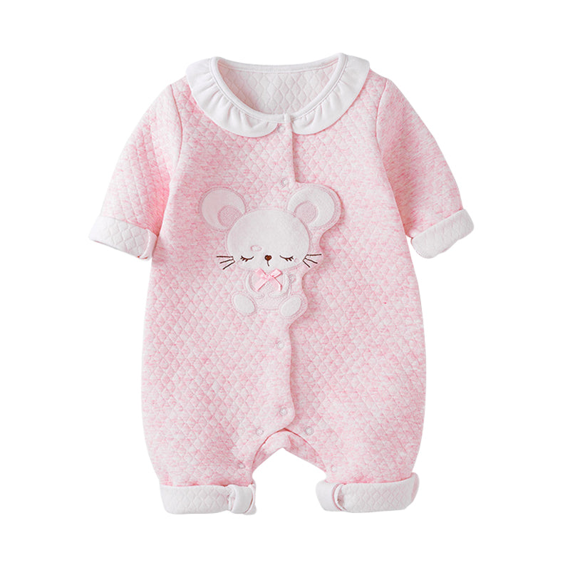 Baby Girls Cartoon Print Jumpsuits Wholesale 22101110