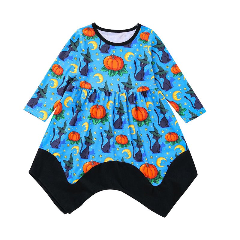 Baby Kid Girls Animals Cartoon Print Halloween Dresses Wholesale 221011136