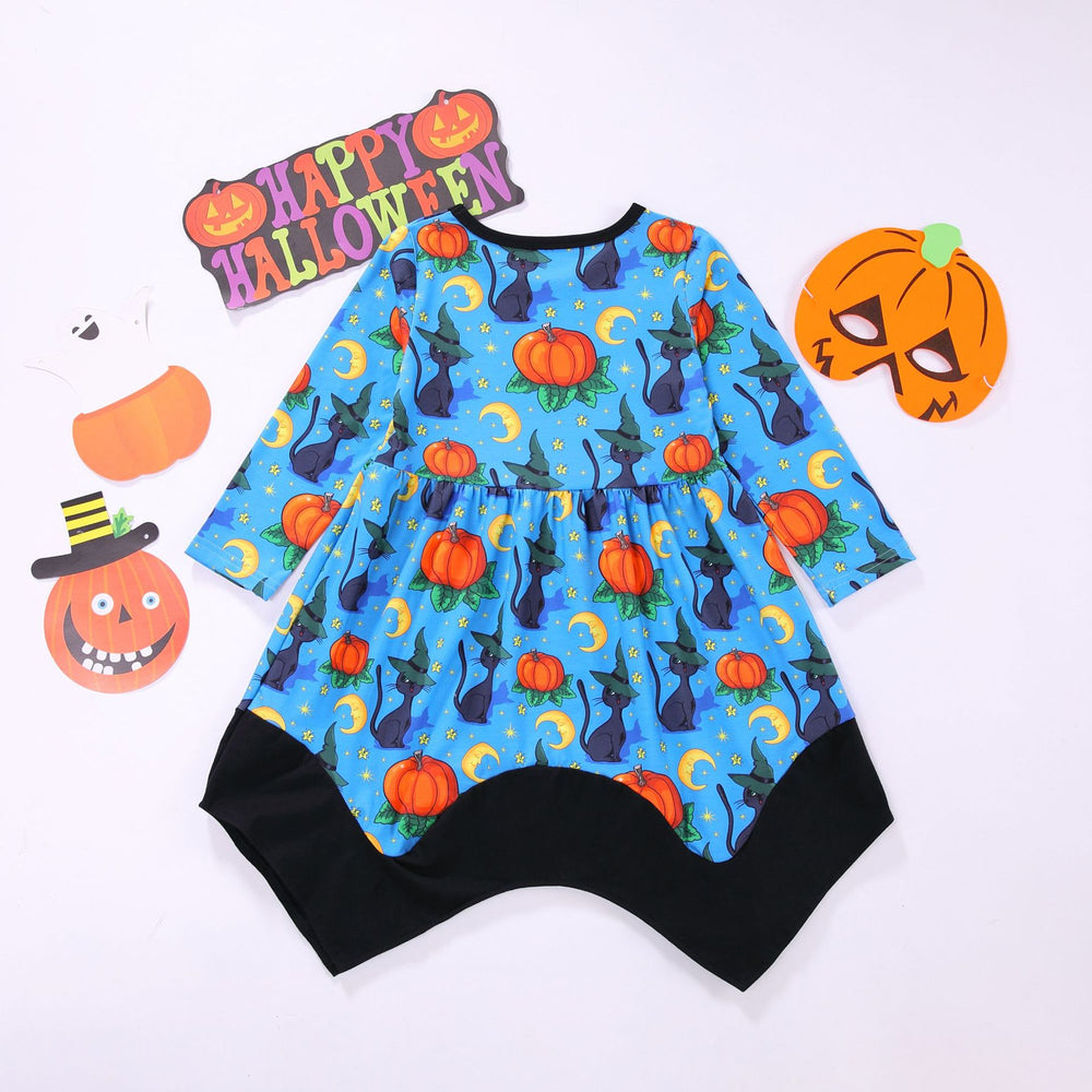 Baby Kid Girls Animals Cartoon Print Halloween Dresses Wholesale 221011136