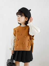 Load image into Gallery viewer, Baby Kid Girls Solid Color Vests Waistcoats Knitwear Wholesale 221011144
