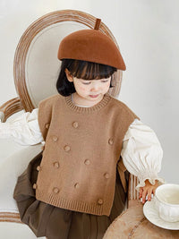 Load image into Gallery viewer, Baby Kid Girls Solid Color Vests Waistcoats Knitwear Wholesale 221011144
