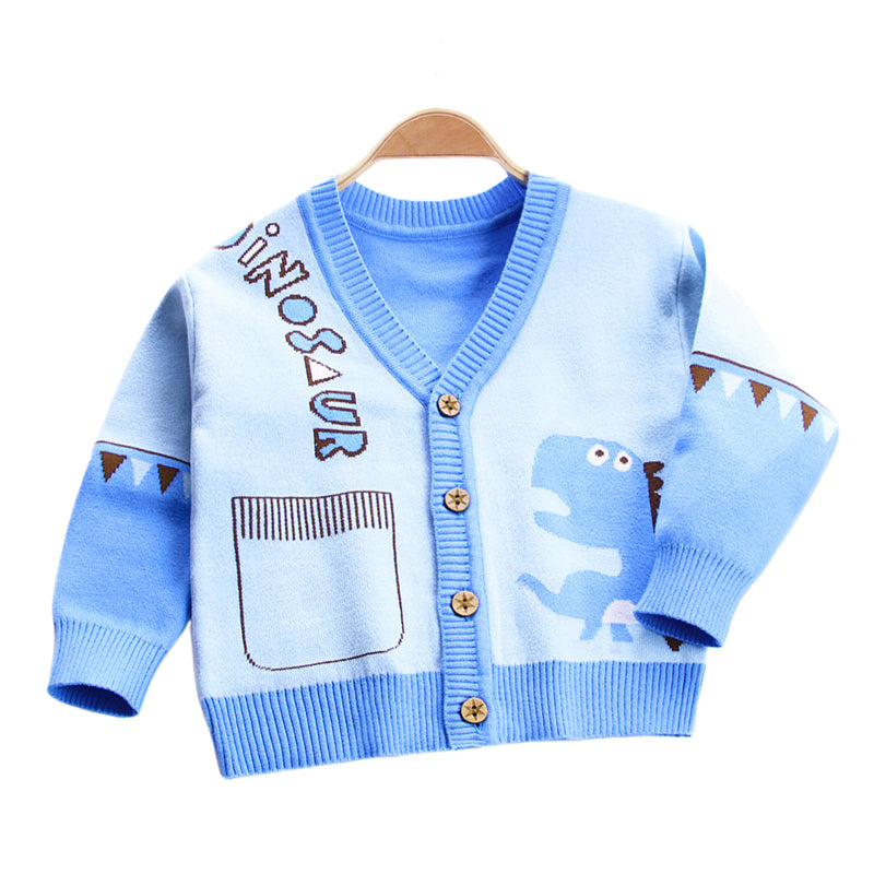 Baby Kid Boys Letters Color-blocking Cartoon Crochet Cardigan Wholesale 221011162