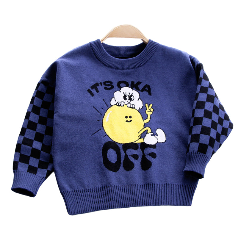 Baby Kid Unisex Letters Checked Animals Cartoon Crochet Sweaters Wholesale 221011184