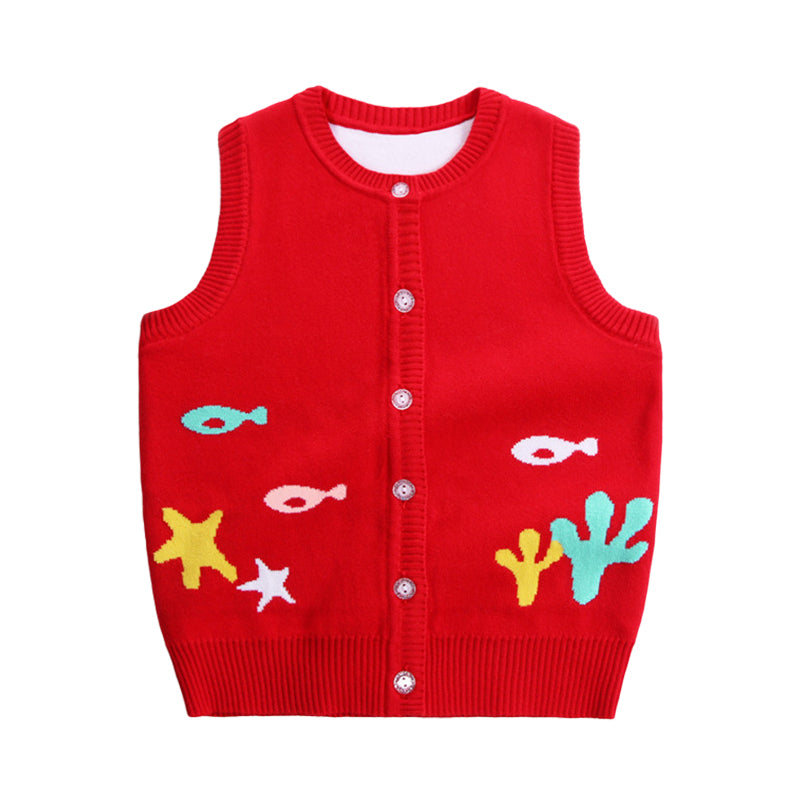 Baby Kid Unisex Animals Cartoon Crochet Vests Waistcoats Wholesale 221011192