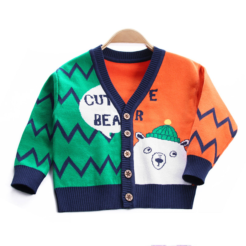 Baby Kid Boys Letters Animals Cartoon Crochet Cardigan Wholesale 221011196