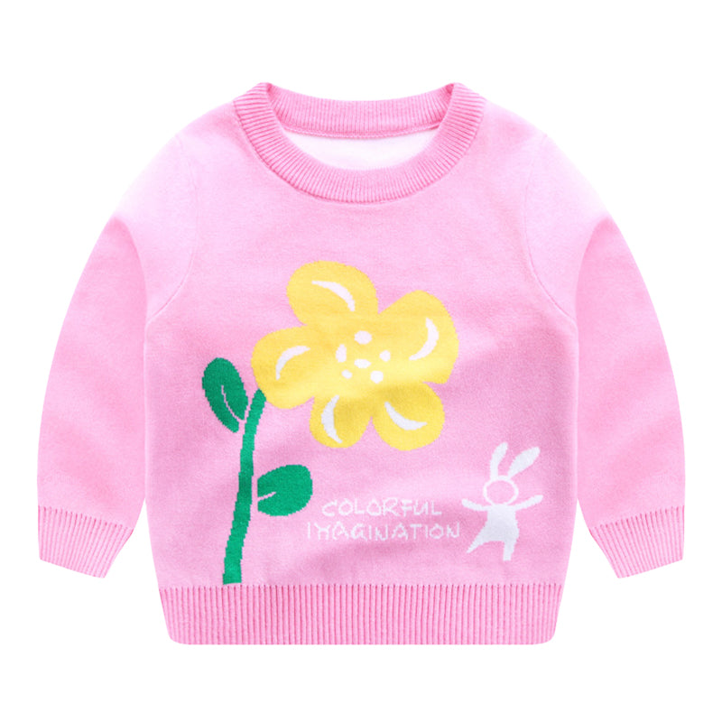 Baby Kid Girls Flower Crochet Sweaters Wholesale 221011222