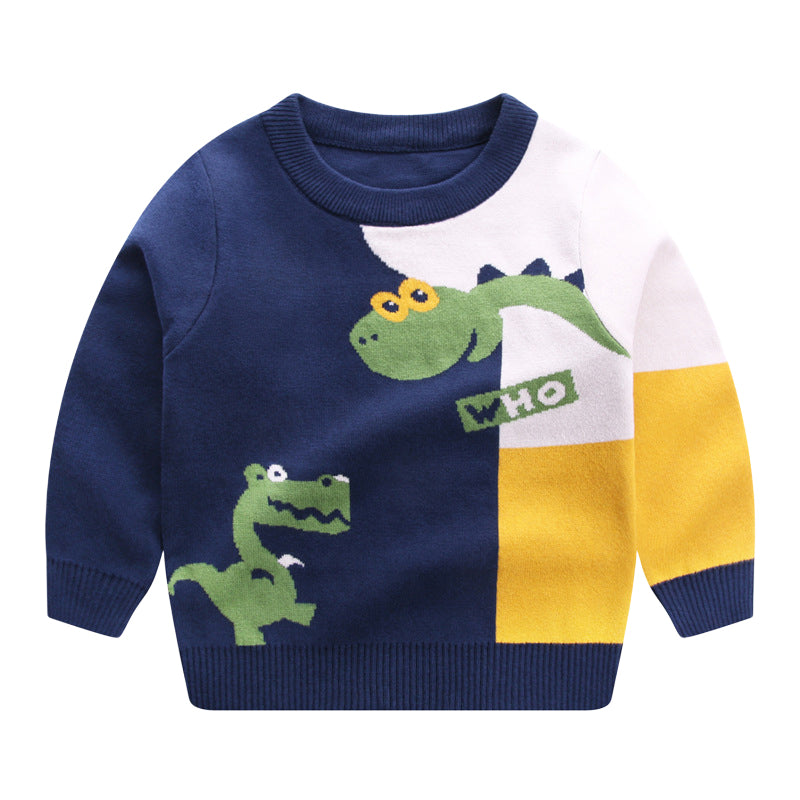 Baby Kid Boys Dinosaur Cartoon Crochet Sweaters Wholesale 221011233