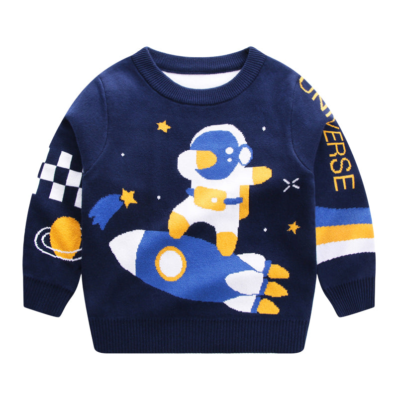 Baby Kid Boys Cartoon Galaxy Crochet Sweaters Wholesale 221011234