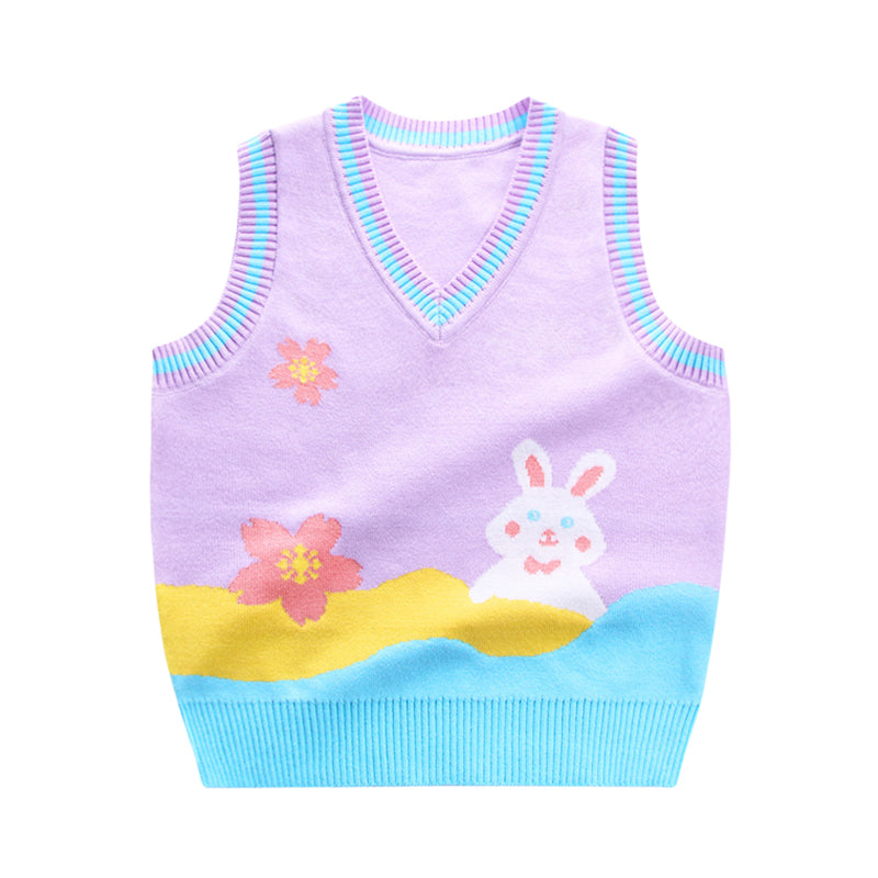 Baby Kid Girls Flower Cartoon Vests Waistcoats Knitwear Wholesale 221011236