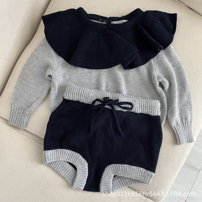 Baby Kid Girls Color-blocking Sweaters Knitwear Wholesale 221011239
