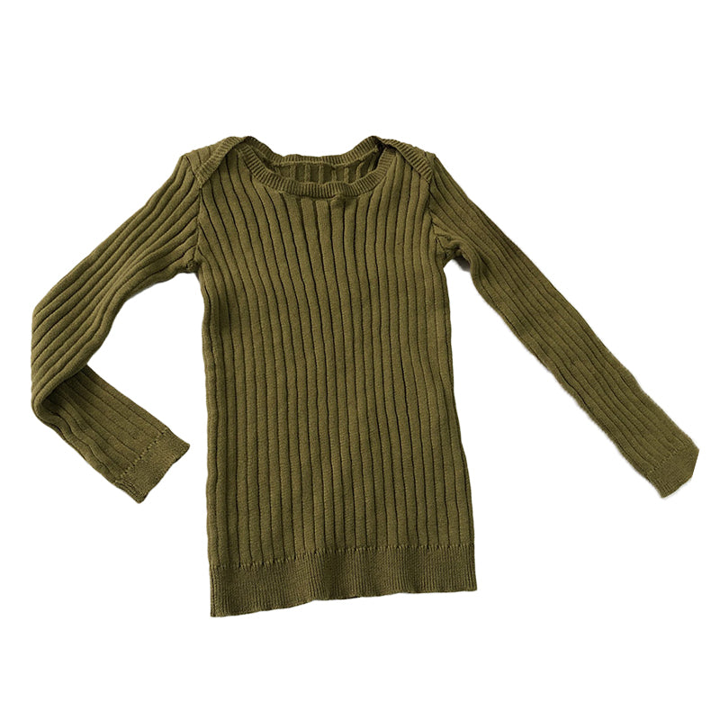 Baby Kid Girls Solid Color Muslin&Ribbed Sweaters Wholesale 22101128