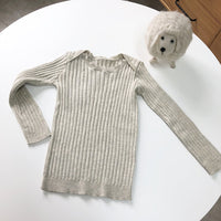 Load image into Gallery viewer, Baby Kid Girls Solid Color Muslin&amp;Ribbed Sweaters Wholesale 22101128
