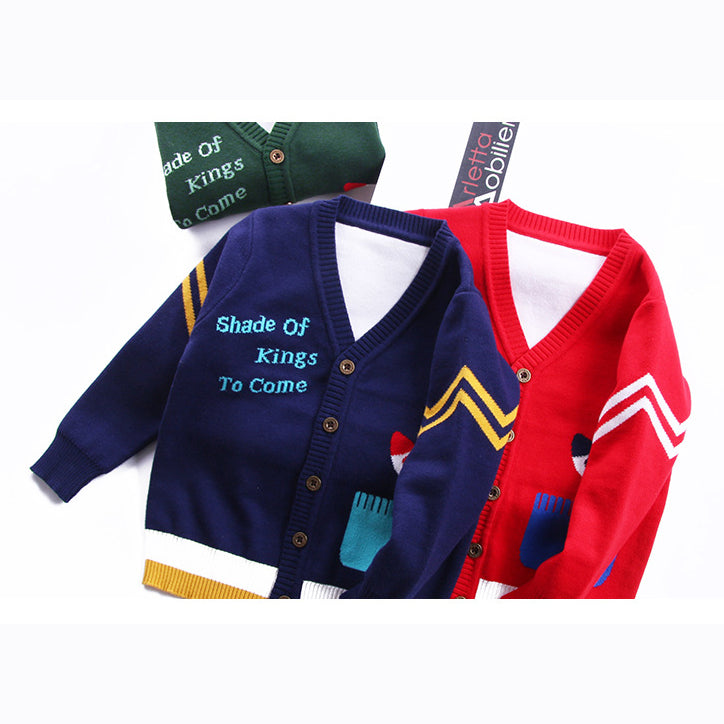 Baby Kid Boys Letters Cartoon Crochet Cardigan Wholesale 221011289