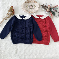 Load image into Gallery viewer, Baby Kid Girls Color-blocking Crochet Sweaters Wholesale 221011483
