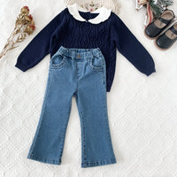 Load image into Gallery viewer, Baby Kid Girls Color-blocking Crochet Sweaters Wholesale 221011483
