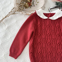 Load image into Gallery viewer, Baby Kid Girls Color-blocking Crochet Sweaters Wholesale 221011483
