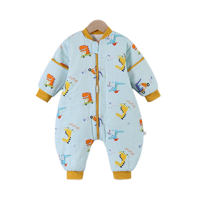 Baby Kid Girls Boys Animals Cartoon Print Jumpsuits Sleepwears Wholesale 22101153