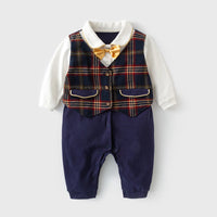 Load image into Gallery viewer, Baby Boys Checked Bow Jumpsuits Wholesale 22101167
