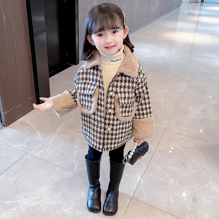 Baby Kid Girls Checked Jackets Outwears Wholesale 221013266