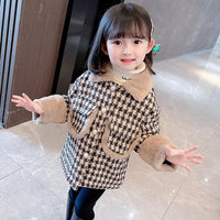 Load image into Gallery viewer, Baby Kid Girls Checked Jackets Outwears Wholesale 221013266

