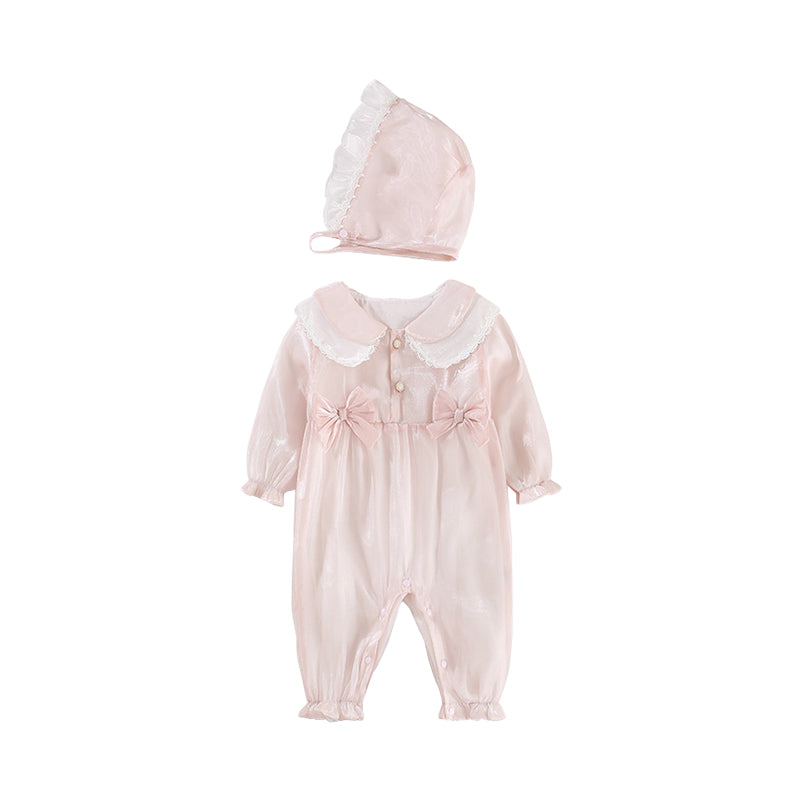 Baby Girls Bow Jumpsuits Wholesale 221013269