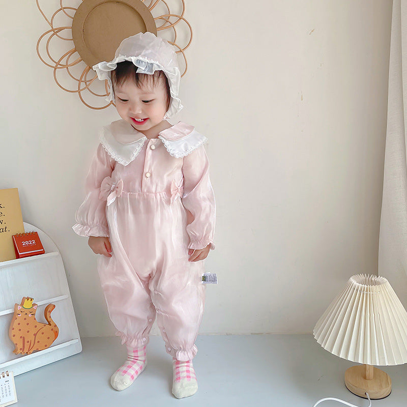 Baby Girls Bow Jumpsuits Wholesale 221013269