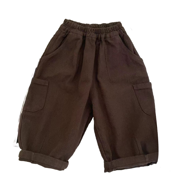 Baby Kid Unisex Solid Color Pants Wholesale 221013317