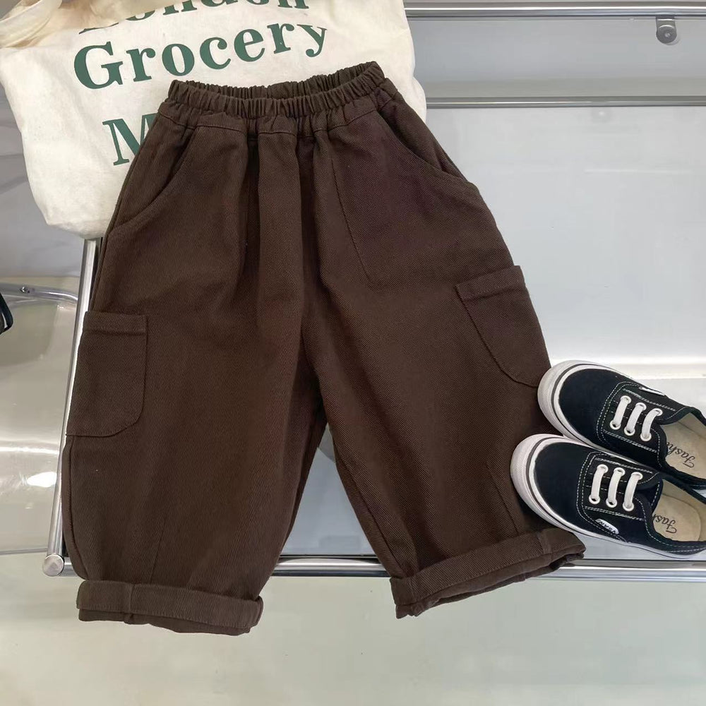 Baby Kid Unisex Solid Color Pants Wholesale 221013317