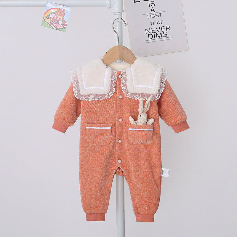 Baby Girls Cartoon Lace Jumpsuits Wholesale 221013404