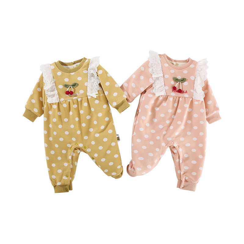 Baby Girls Polka dots Print Jumpsuits Wholesale 221013459