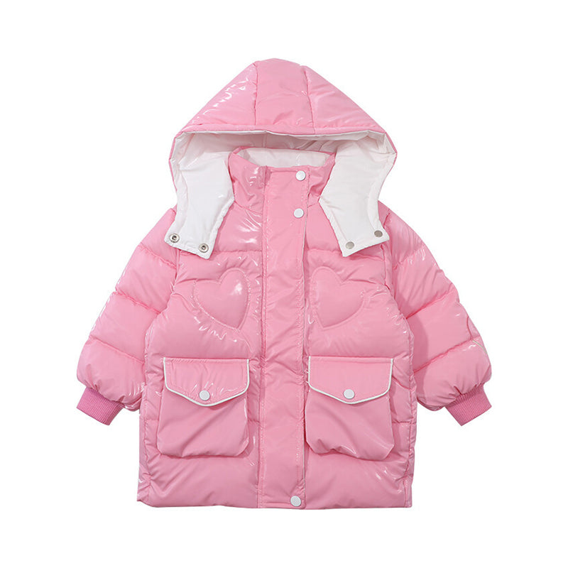 Baby Kid Girls Solid Color Letters Love heart Coats Wholesale 221013494
