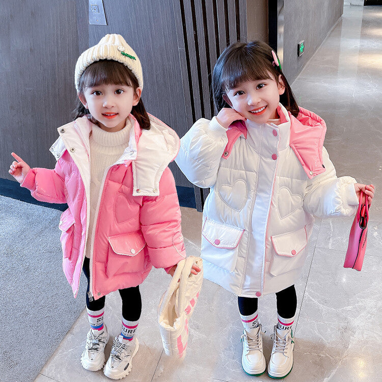Baby Kid Girls Solid Color Letters Love heart Coats Wholesale 221013494