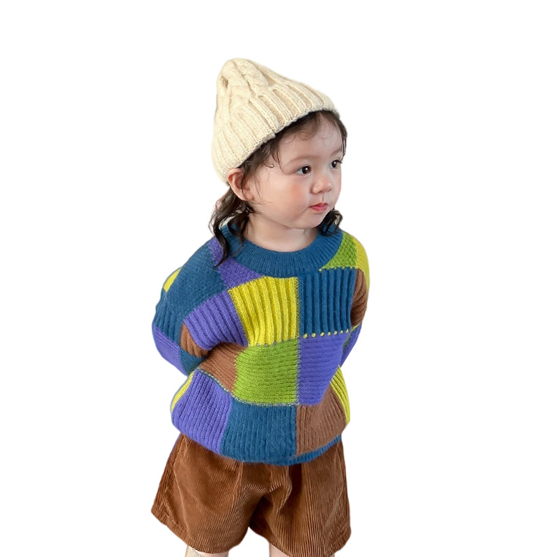 Baby Kid Girls Color-blocking Sweaters Wholesale 221013542